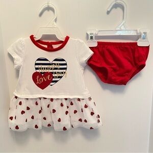 Koala Kids Baby Girl's "Happy Love Day" Heart & Tulle Dress Size 3-6 Months